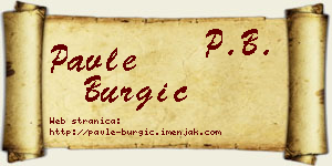 Pavle Burgić vizit kartica
